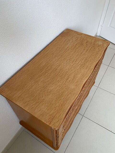 Vintage rattan chest of drawers