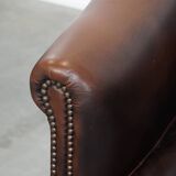 Cowhide Leather Club Armchair in English Style