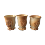 3 Siegburg pottery glasses (Germany)
