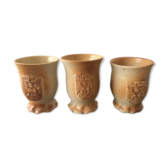 3 glasses in Pottery from Siegburg (Germany)