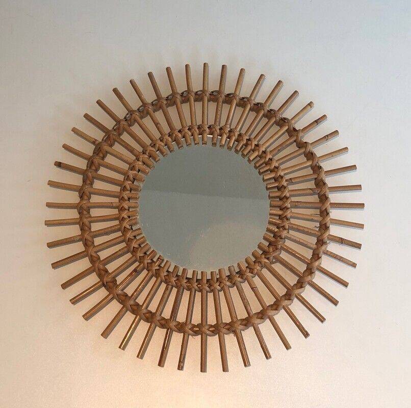 Small rattan mirror