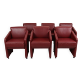 Chaises de salle à manger en cuir, ensemble de 6, fauteuils