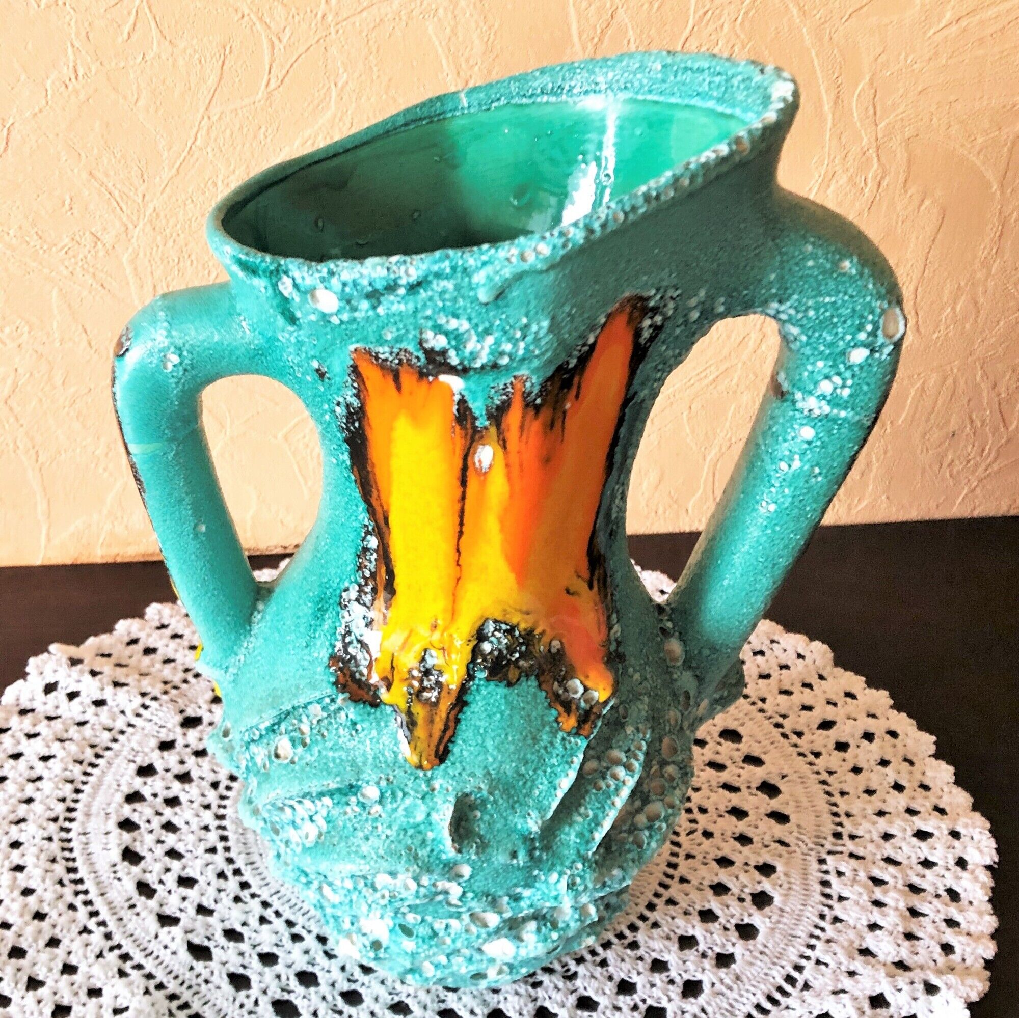 Vase 32 cm "écume de mer" Fat Lava Vallauris 1950