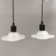 White glass UFO pendant lights by Design-Light, early 1990s Denmark