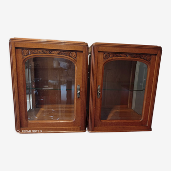 Pair of art deco showcases