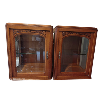 Pair of art deco showcases