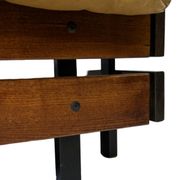 Mid-Century living room sofa in cognac , small model design