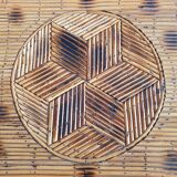 Coffee table in rattan marquetry 1960