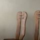 Brutalist Oak Dining Chairs Sculptural Backs by De Puydt, 1960s, Set of 4