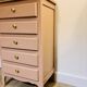 Pink wooden chest of drawers