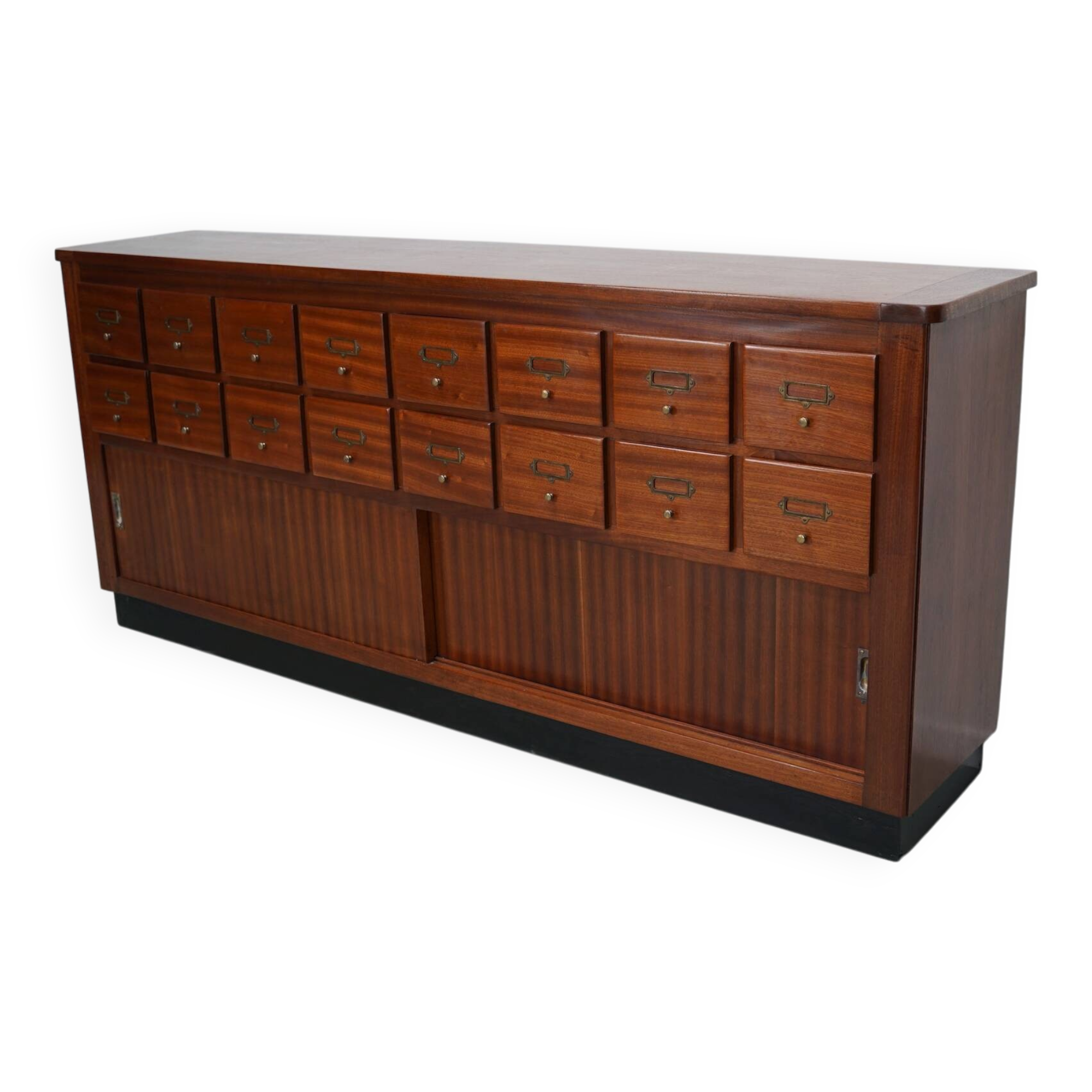 Vintage Mid-Century Dutch Hardwood Shop / Apothecary or Filing Cabinet