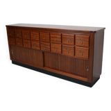 Vintage Mid-Century Dutch Hardwood Shop / Apothecary or Filing Cabinet