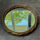 Miroir vintage en rotin