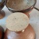 Set of 5 fruit cups / ice in stoneware artisanal pottery 70s