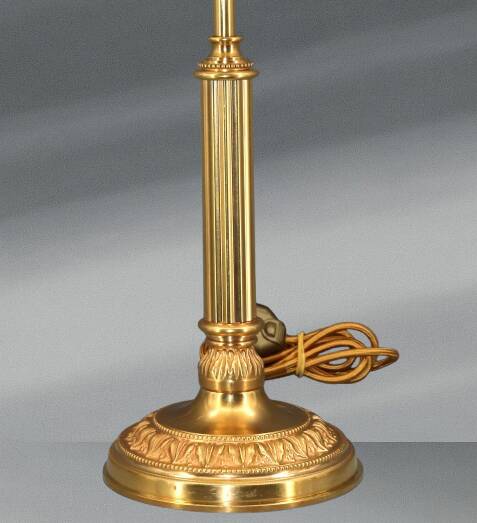 Bronze Gilt Bouillotte Lamp with Pleated Shade