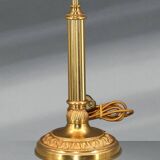 Bronze Gilt Bouillotte Lamp with Pleated Shade