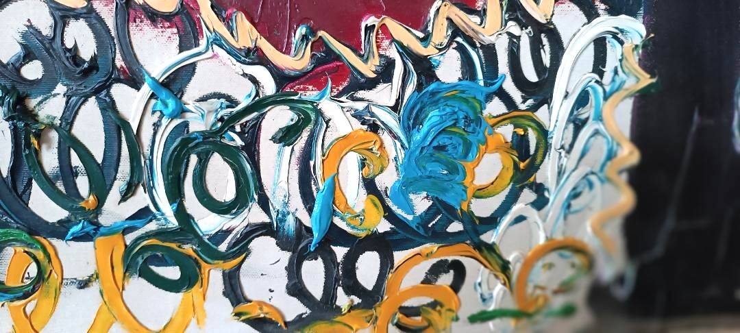 Abstract oil painting on canvas