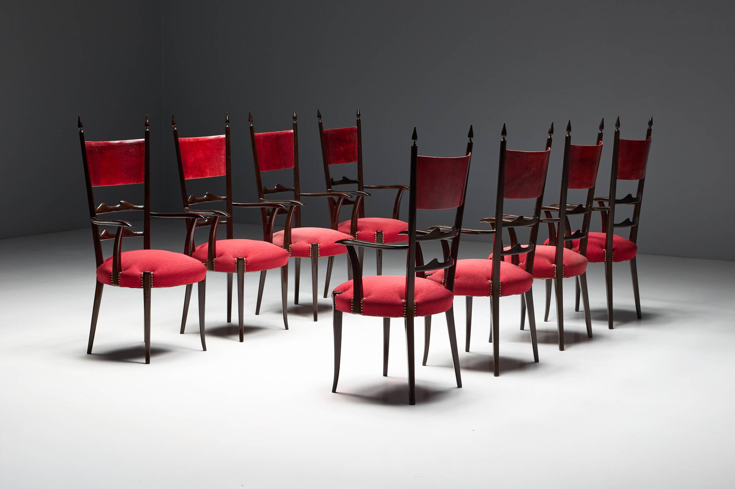 High-back dining chairs by Aldo Tura, Italy, 1962