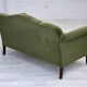 1950s, Danish 2-seater sofa, green furniture velour, ash wood legs.