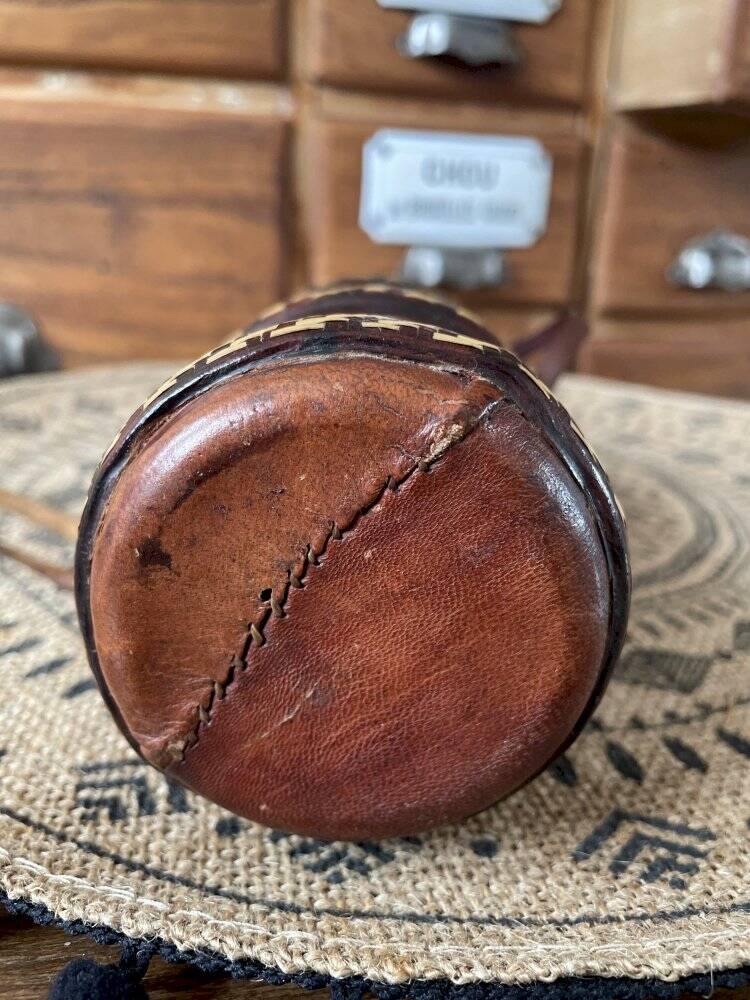 Leather-covered bottle