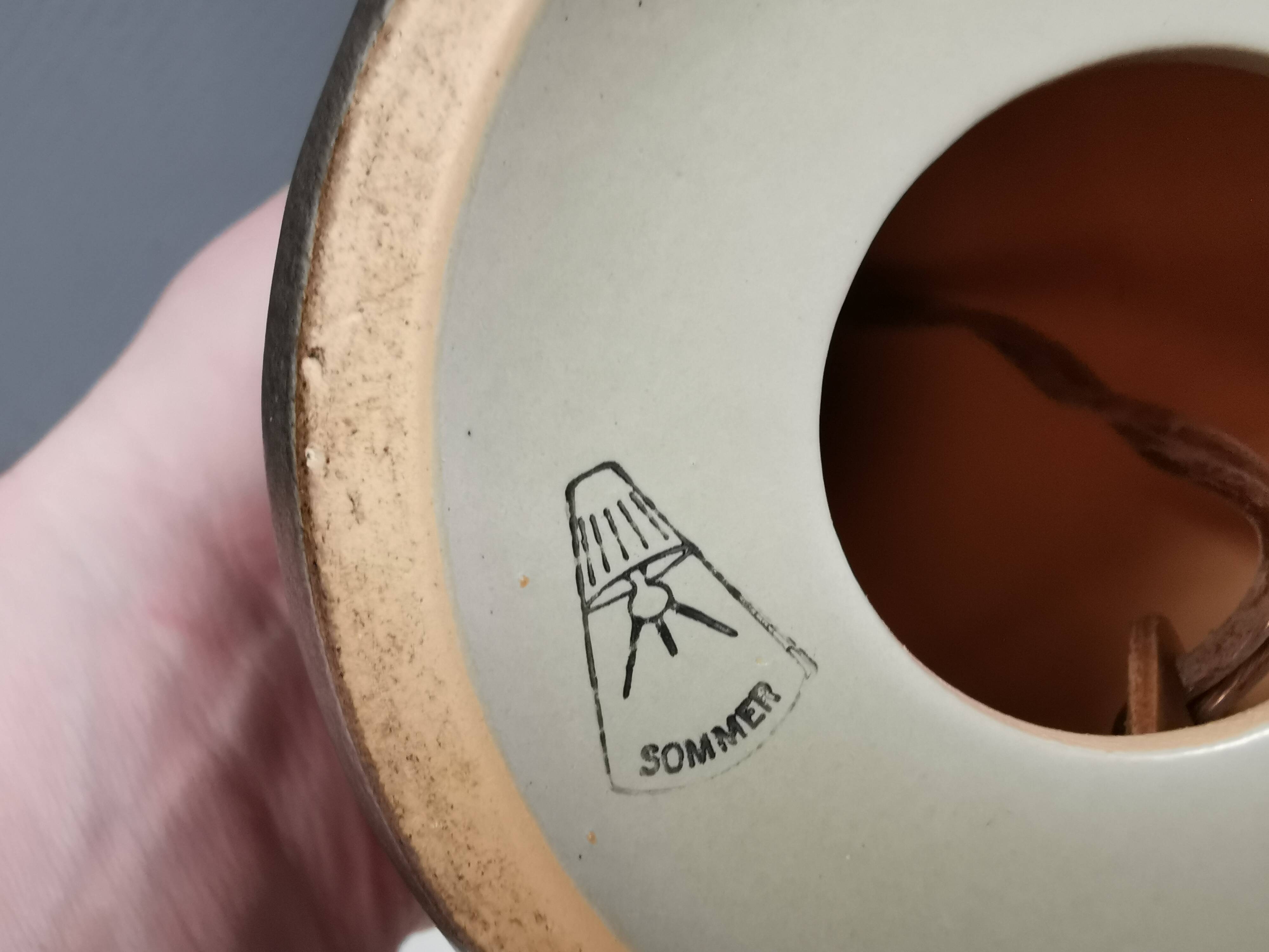 Ceramic table lamp from Danish Johgus, 1970s–80s.