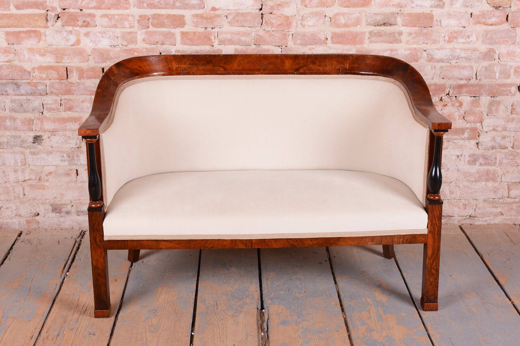 Biedermeier Seating Set in Walnut and Ebony, Austria, 1820s, Set of 3