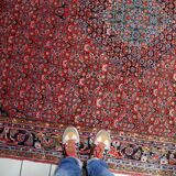 Antique Persian Bidjar handmade rug 7.5' x 10.11' 1920s - 1C1210