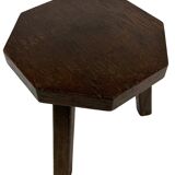 Vintage wooden set of  hexagon side tables/plant tables from the 70s