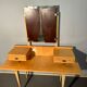 Coiffeuse vintage 1950 / 1960 à miroir pliant et démontable : transformable en bureau