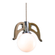 Lampe à Suspension Mid-Century Scandinave en Chrome et Opaline, 1960s