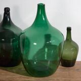 Antique green damajuanas (circa 1920). 3-piece set #5