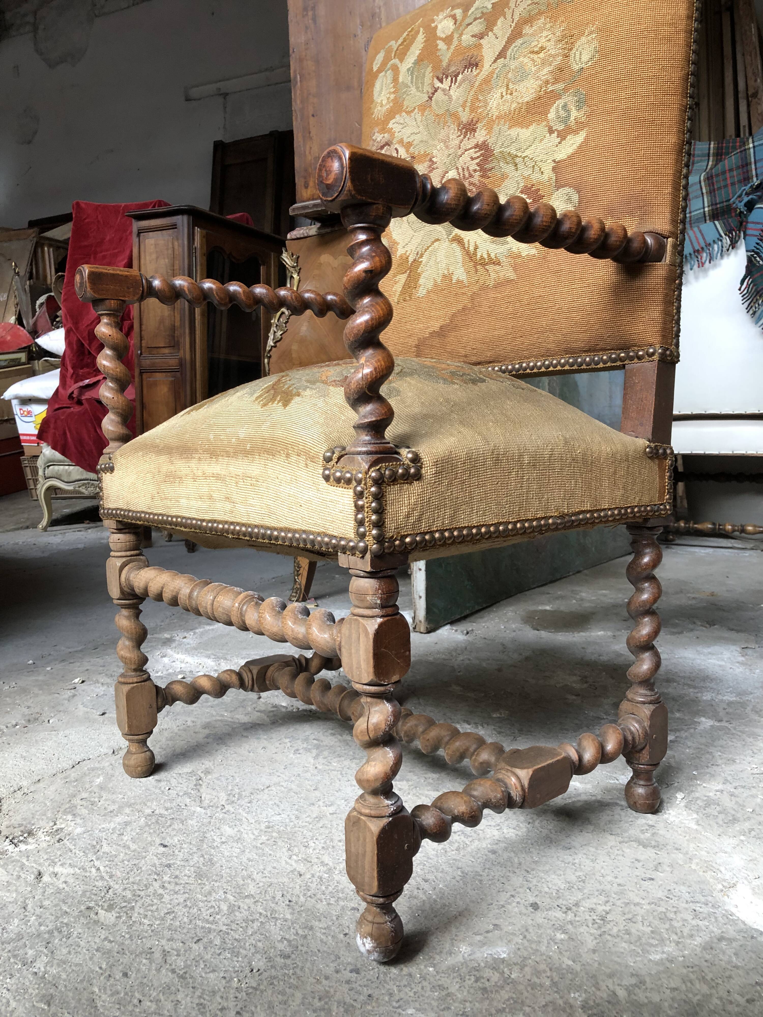 Louis XIII style armchairs