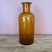 Amber glass vase bottle