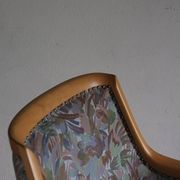 Fauteuil en bois de bouleau à motif floral Swedish Grace