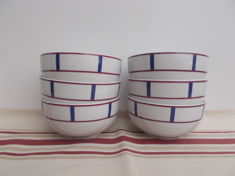 Set of 6 Basque porcelain bowls