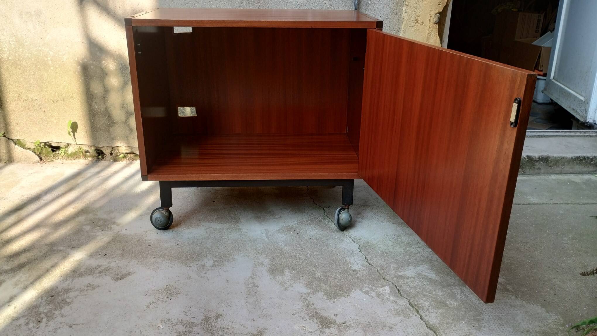 Bar cabinet on wheels