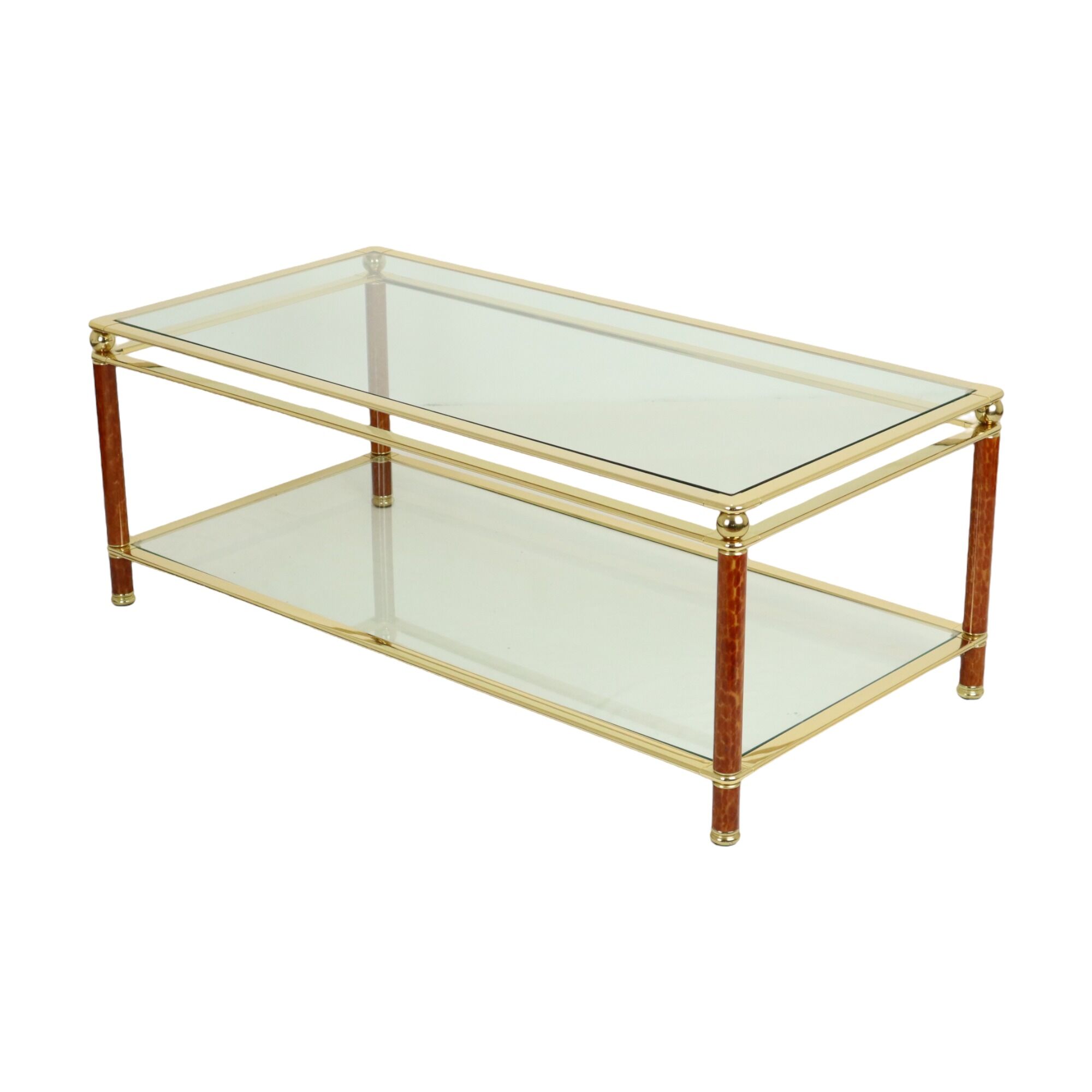 Coffee Table Italian Design Gold Plated Chrome Glass Orsenigo Hollywood Regency 120cm