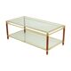Coffee Table Italian Design Gold Plated Chrome Glass Orsenigo Hollywood Regency 120cm