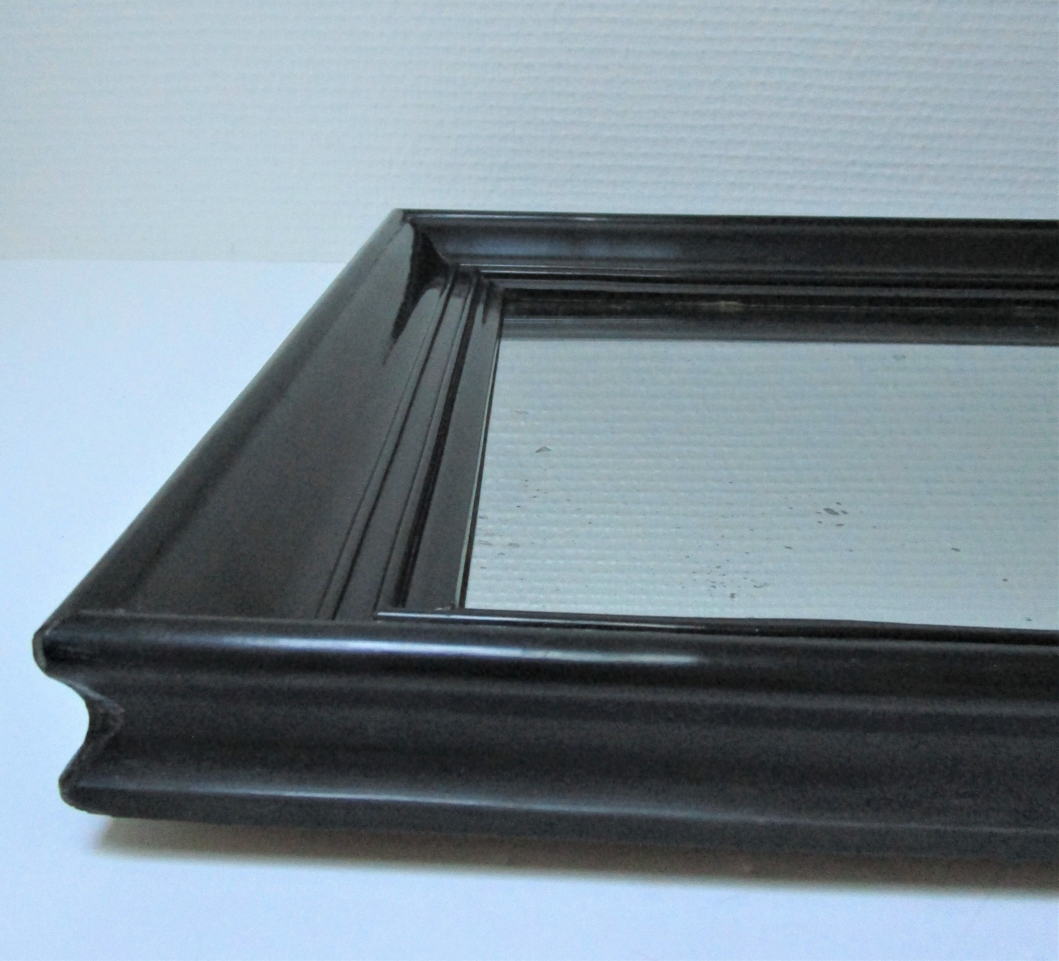 Blackened wood mirror napoleon iii xixth 37.5 cm x 46.8 cm