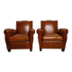 Fauteuils club ancien en crin dossier moustache