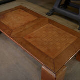 Leather coffee table 1970 " checkers "