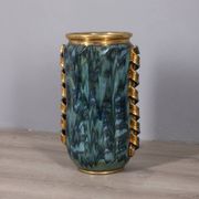 Large 1950s vintage decorated ceramic vase, Italian design