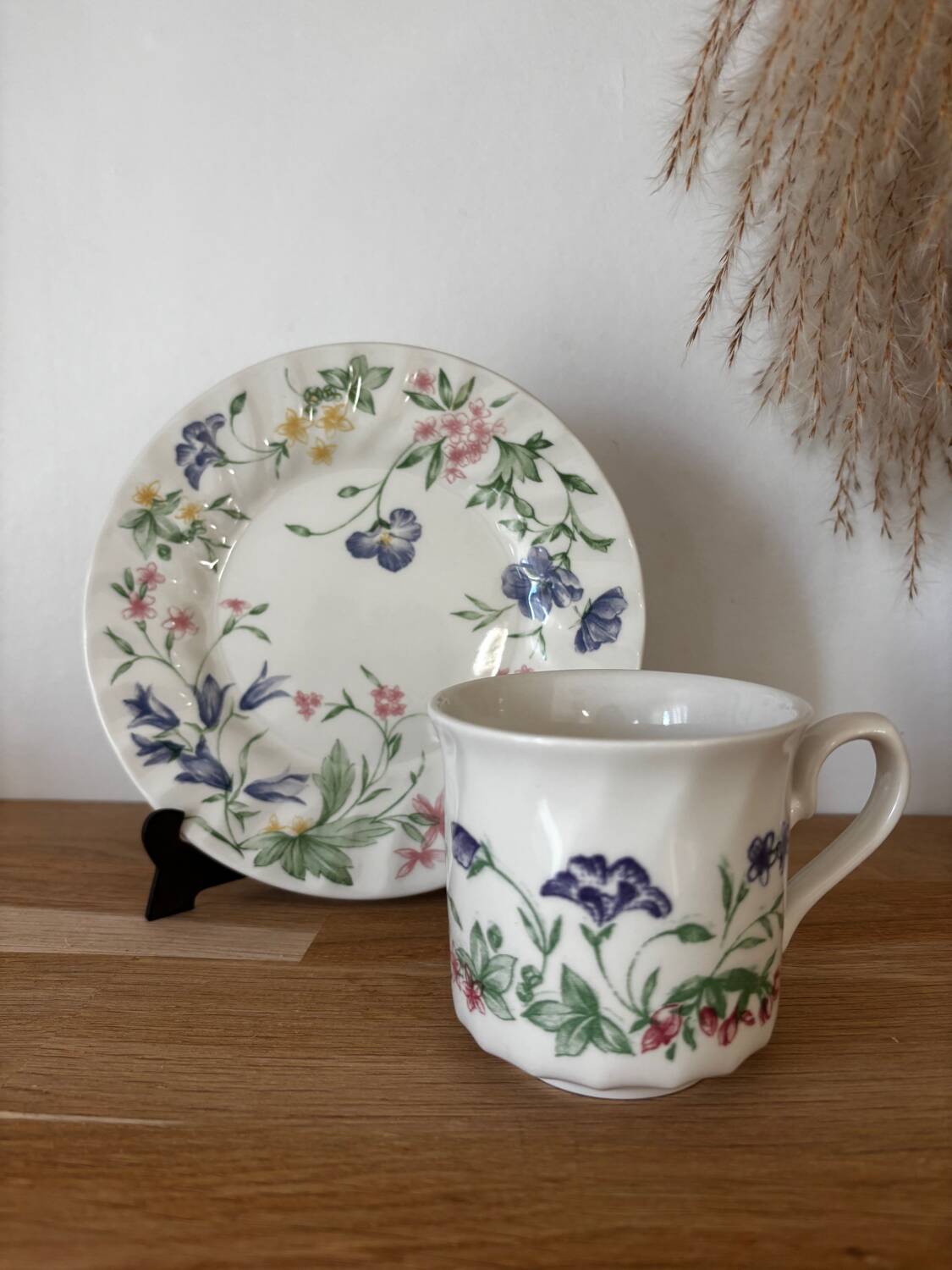 Crown Clarence English porcelain cup and dessert plate