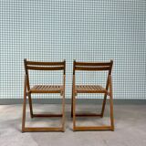 Pair of 70s wooden folding chairs