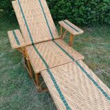 Long rattan chair - bamboo