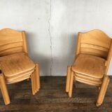 8 retro 60s vintage children's chairs wooden furniture