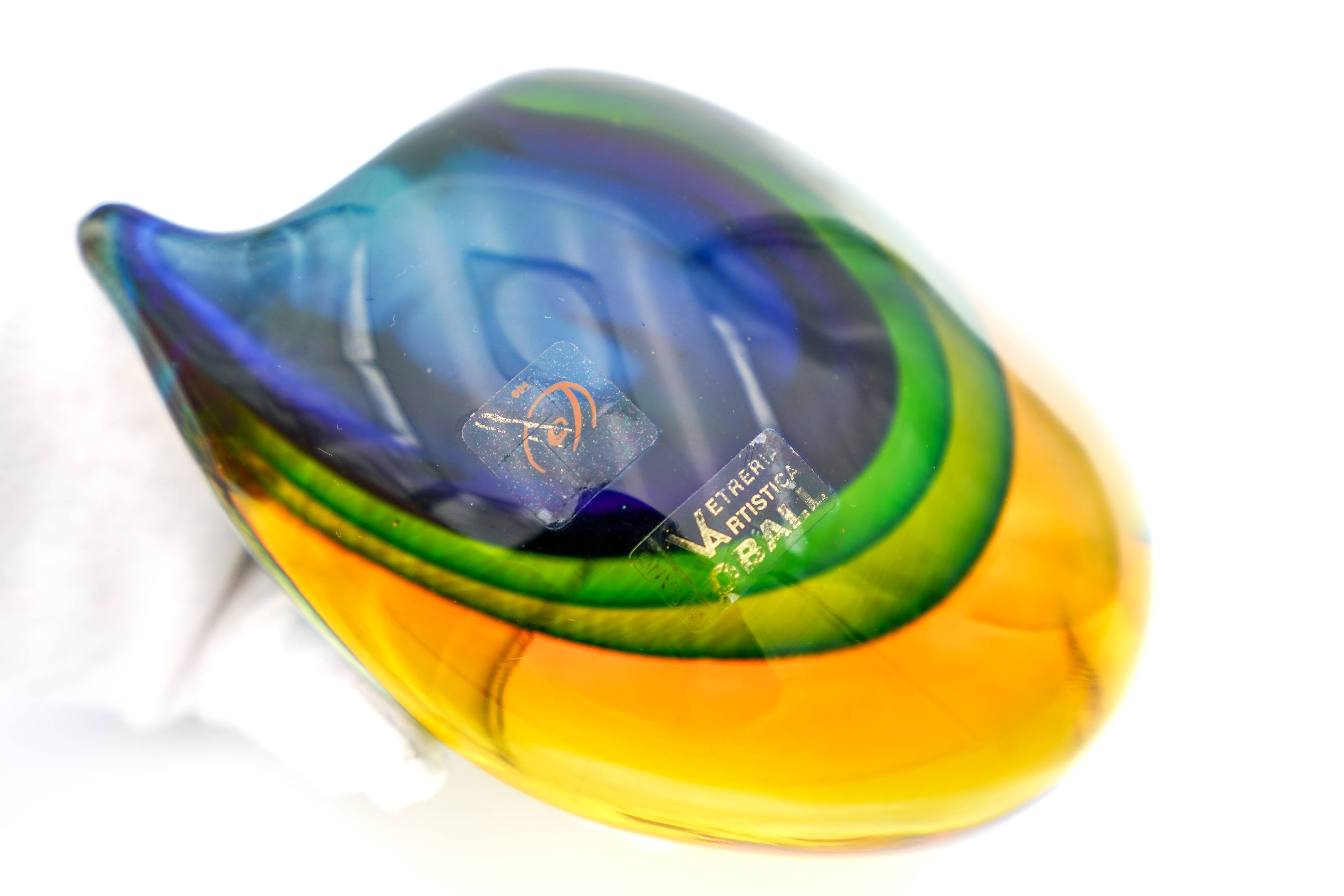Masterpiece Murano – Vase "Sommerso" par Luigi Onesto – Signé & Étiqueté
