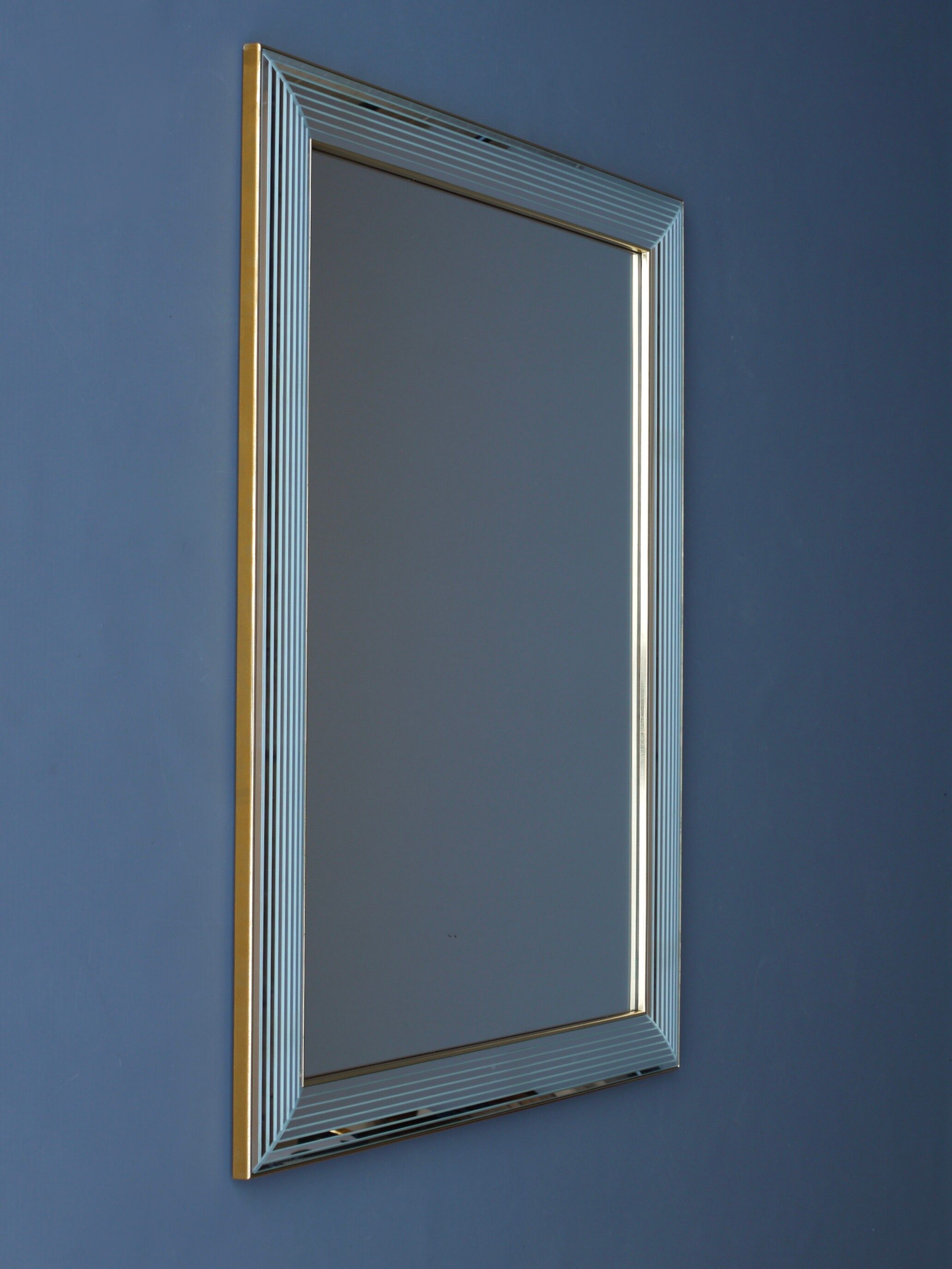 Miroir mural belge vintage par deknudt, années 1980