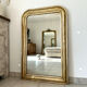 Louis-Philippe antique mirror with silver leaf, 19th century.