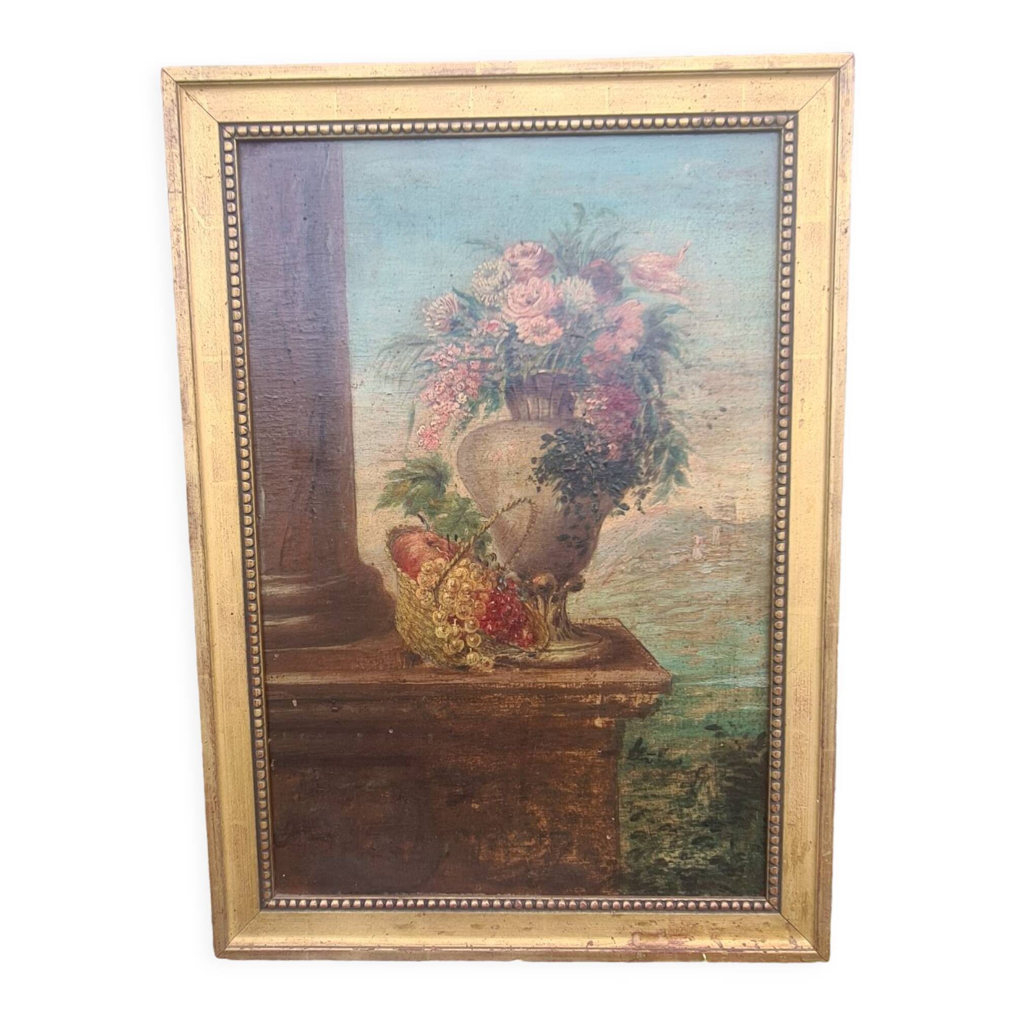 Tableau nature morte peinture sur bois